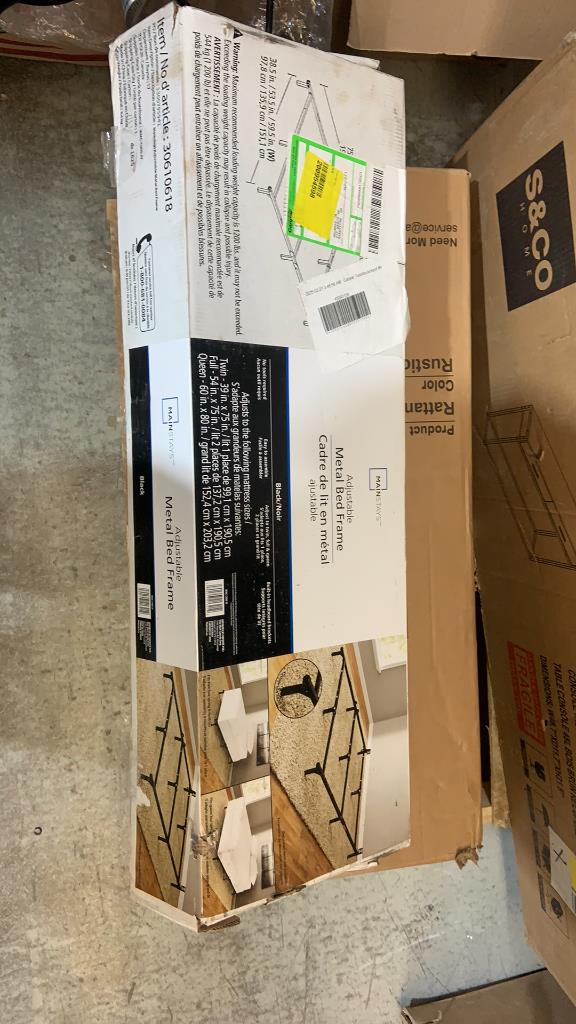 Mainstays 7" Adjustable Bed Frame, Black Steel, Adjustable - Twin, Full, Queen