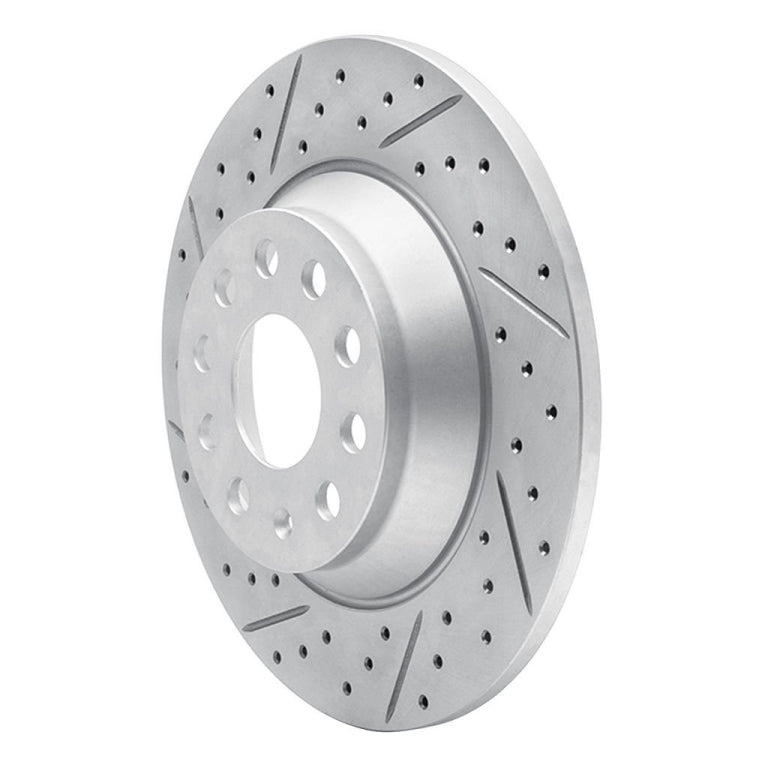 Dynamic Friction 830-73082L - Geoperformance Coated Drilled and Slotted Brake Rotor
