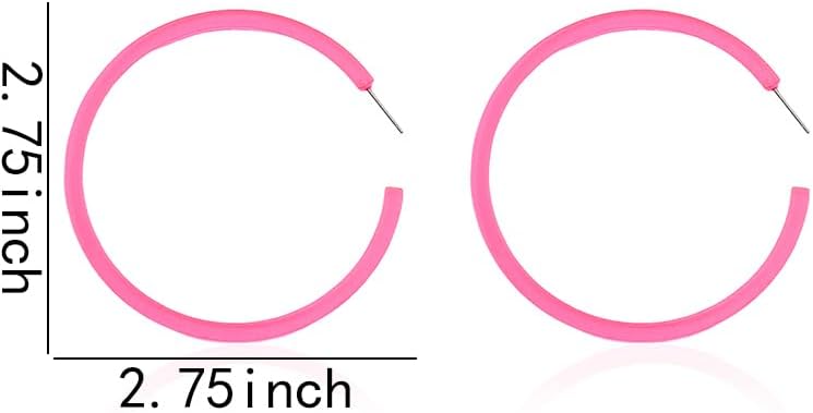 Halloween Hoop Earrings for Women Retro Neon Earrings Acrylic Resin Earring
