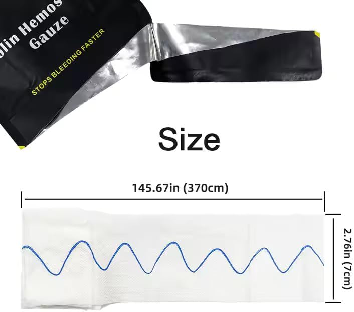 First Aid Advanced Quick Clotting Combat Gauze (Z-fold, 3" x 12.5 ft) - Fle