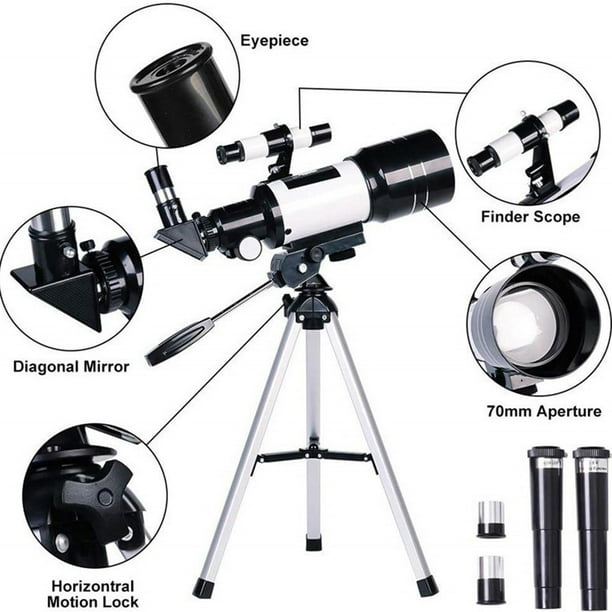 F30070 70mm Astronomical Reflecting Telescope For beginners Children with Standard