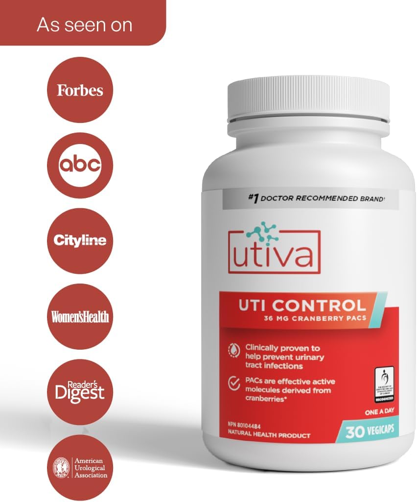 Utiva UTI Control Cranberry PACs – Clinically Studied Ingredients 36mg PACs