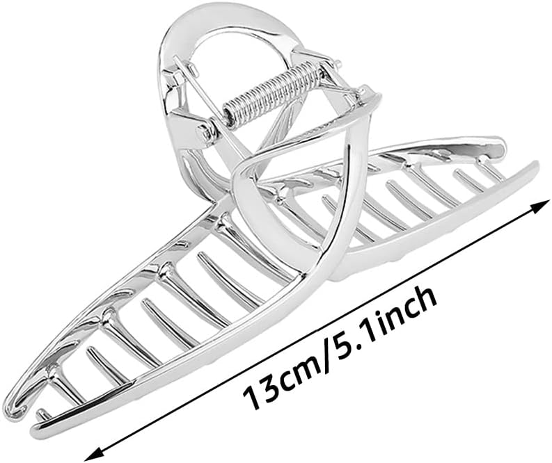 Long Claw Clips for Women Thick Hair 5.1" Big Metal Gold Hair Cli