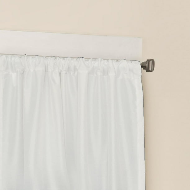 Red Label 84 in. Color Block Faux Silk Drapery Pocket Curtain Panel, Navy and White