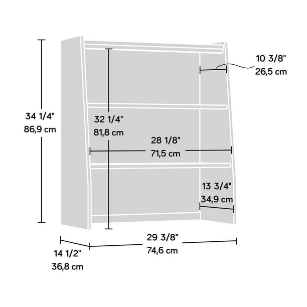 SAUDER WOODWORKING 429505 Clifford Place Engineered Wood Library Hutch in Jet Acacia/Dark Wood