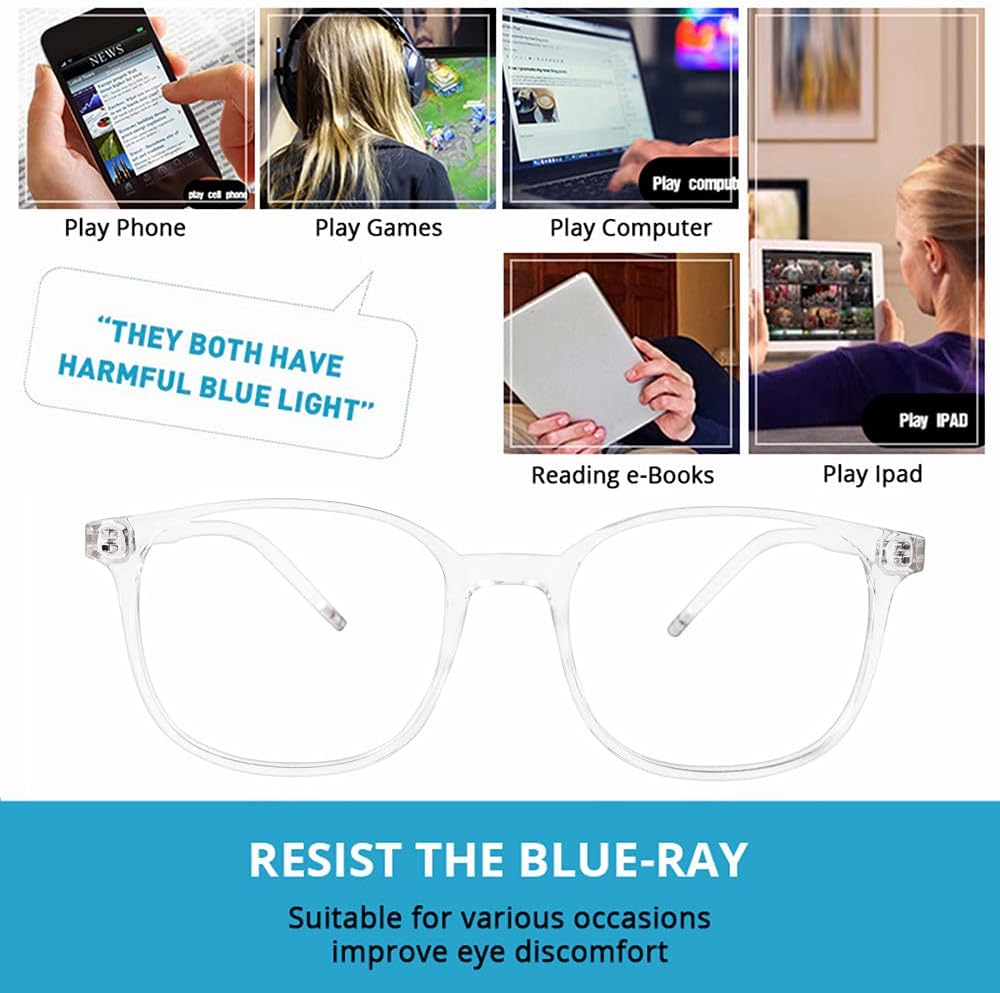 LNTICB® Blue Light Blocking Glasses Computer Screen Gaming Readin