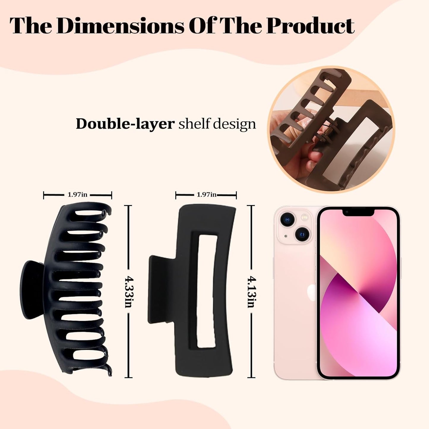 VivaSmile 8 PCS Hair Clips for Women, Large Hair Claw Clips - 4.3