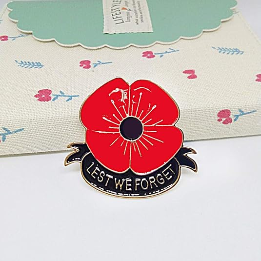 Veterans Day Remembrance Day Memorial Day Gift Poppy Brooch Pins Lest We Fo