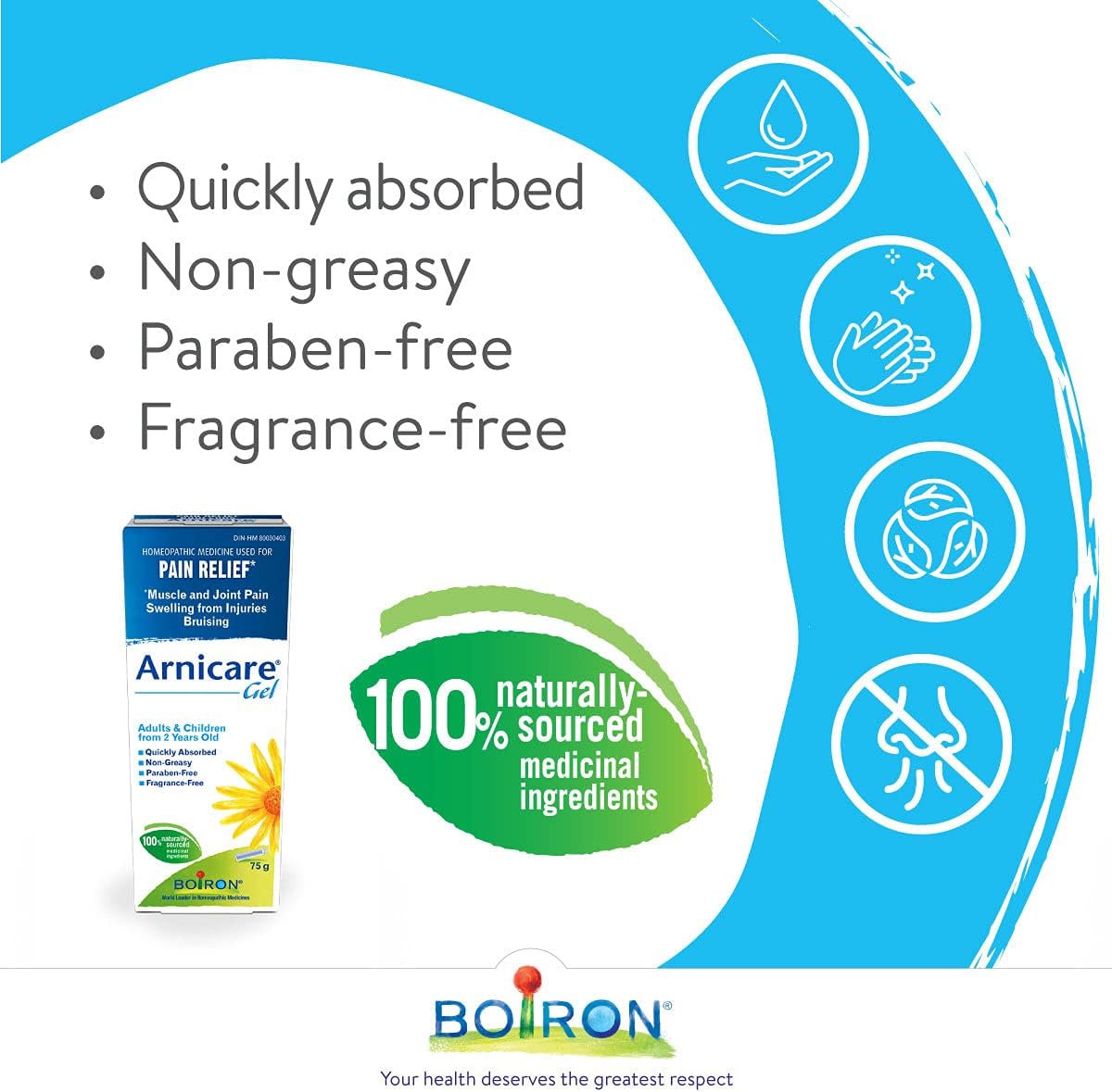 Boiron Arnicare Gel 75g for Pain Relief. Arnicare Gel for the rel