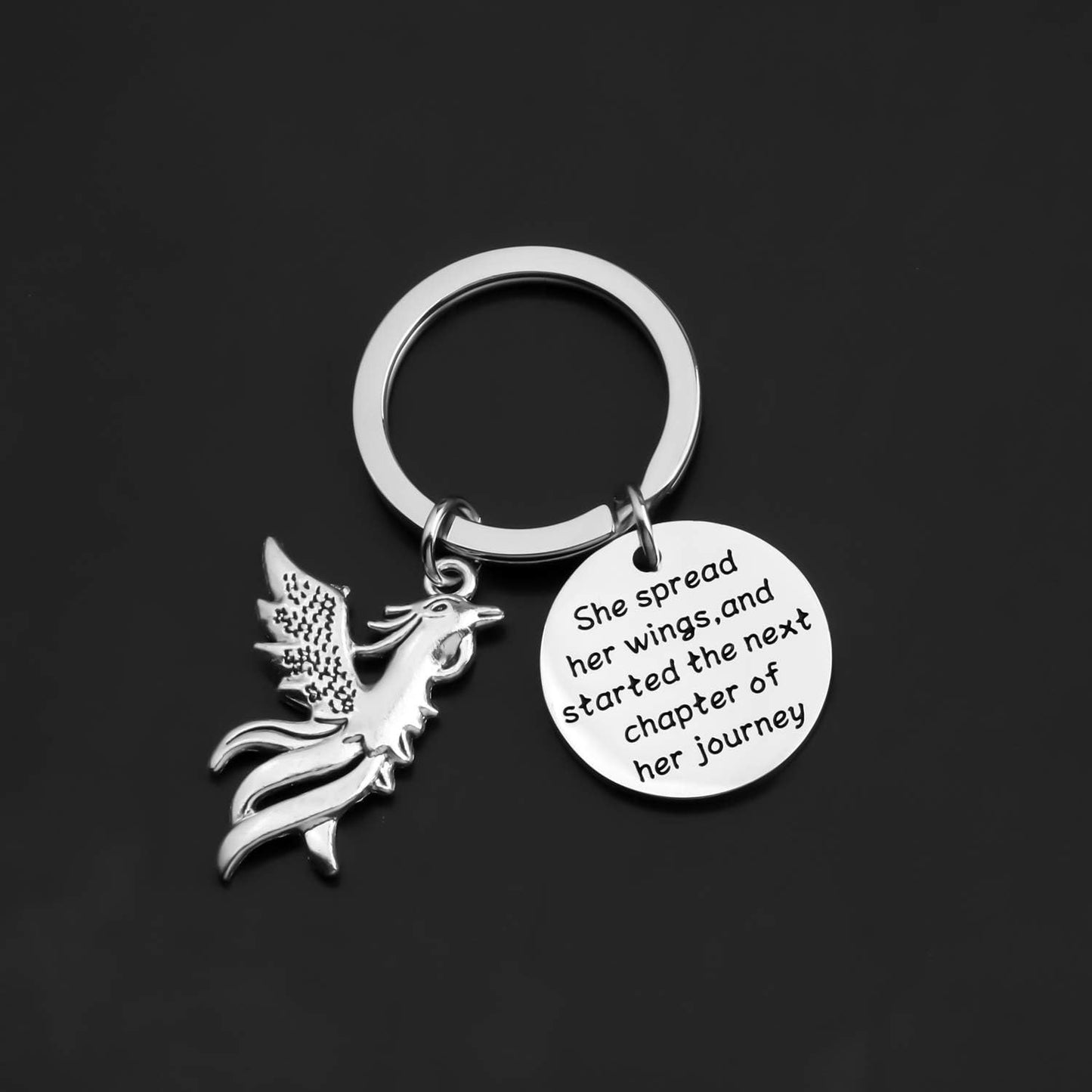 UJIMS Inspirational Phoenix Keychain New Beginning Gifts Started