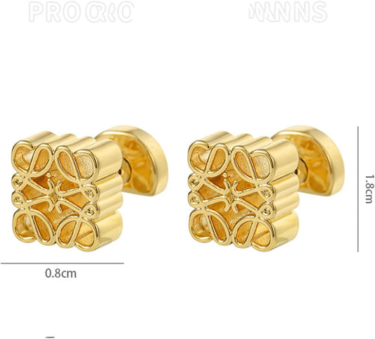 18KGold Retro French Earrings For Women'S High-End Light Luxury N