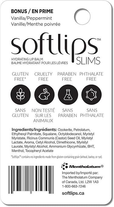 Softlips SLIMS Holiday Peppermint with Bonus French Vanilla Three