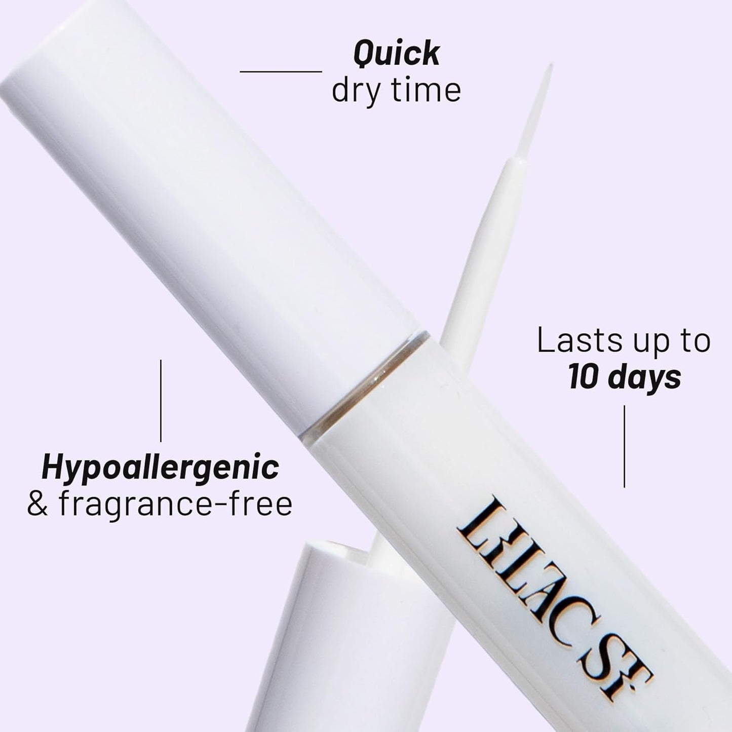 Lilac St - Lock-It-Bond (Clear) - Beginner Lash Cluster Glue - Precise Brush Tip Applicator - Strong Hold & Easy Removal - Waterproof - Sensitive Eyes Safe - Cruelty Free, Vegan, Women Founded