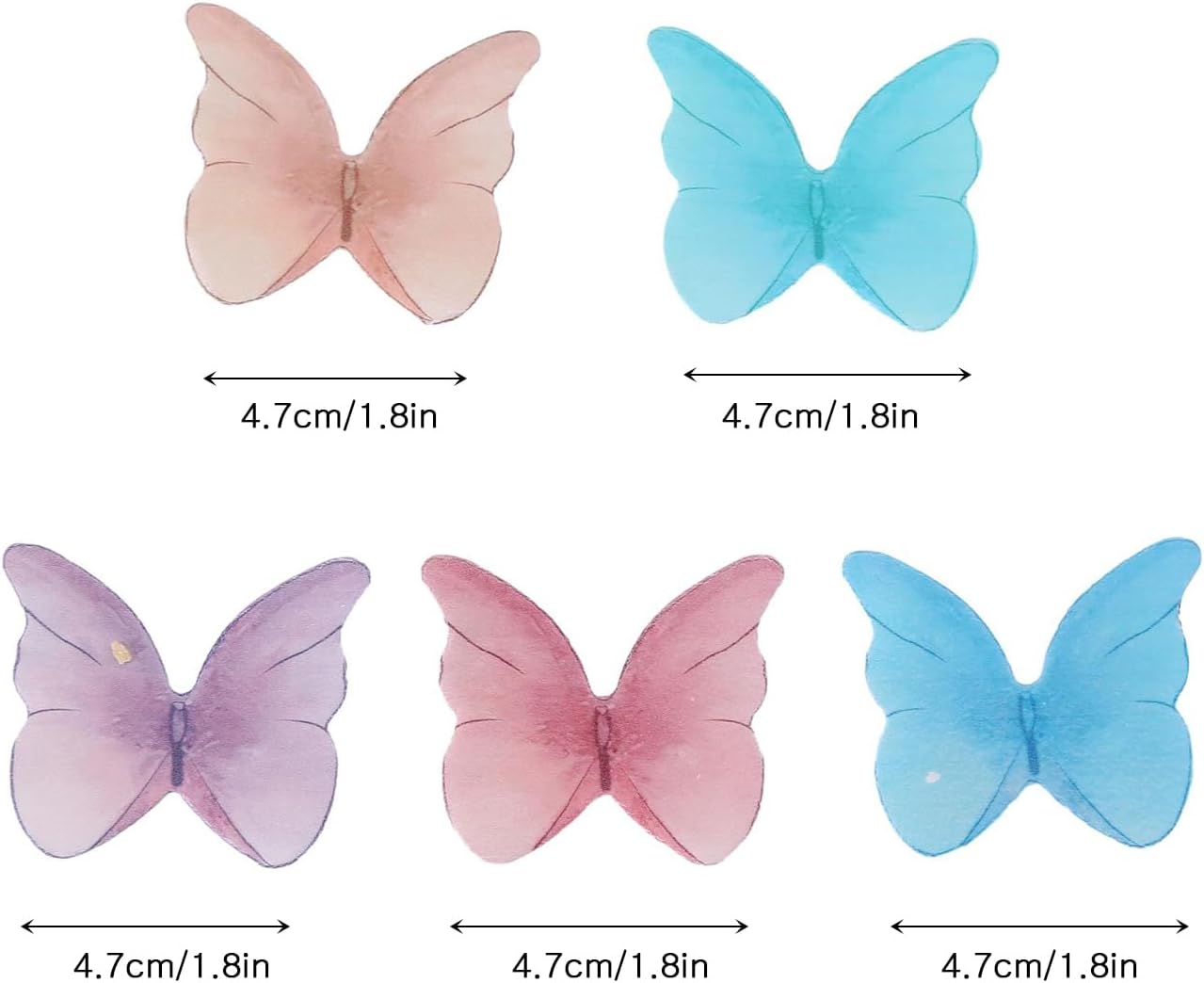 48Pcs Edible Butterflies for Cake Decorating, Edible Wafer Paper