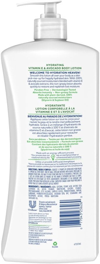 St. Ives Hydrating Body Lotion for hydrated, healthy-looking skin Vitamin E