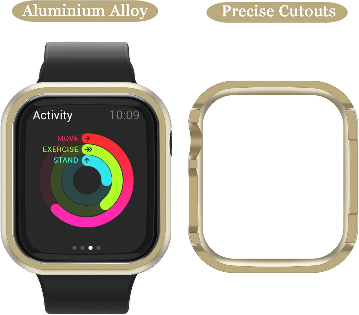 Compatible with Gold Apple Watch Series 8 7 Case 41mm,NINKI Drop