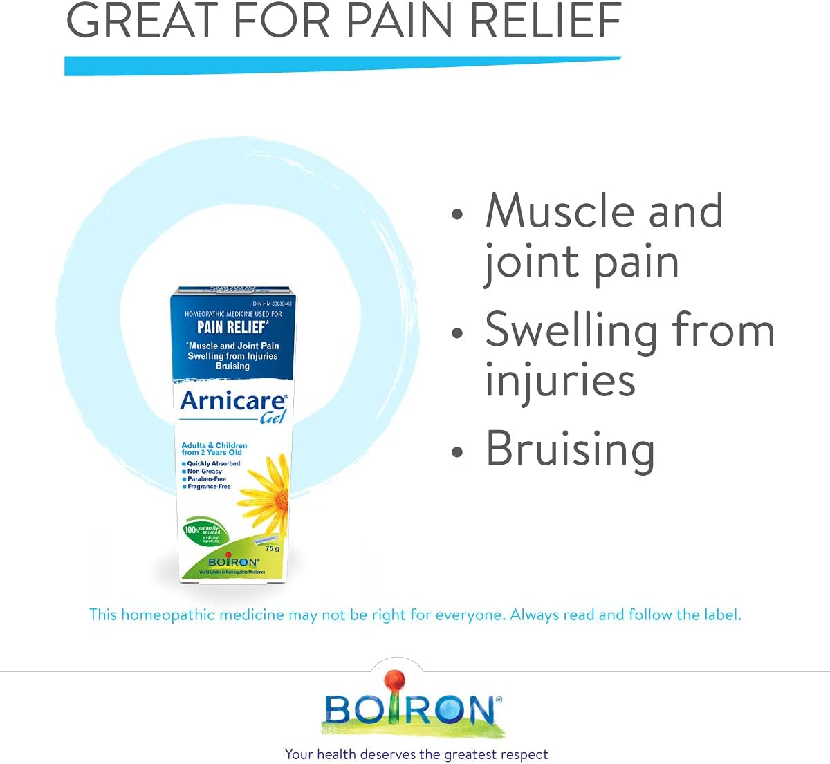 Boiron Arnicare Gel 75g for Pain Relief. Arnicare Gel for the rel