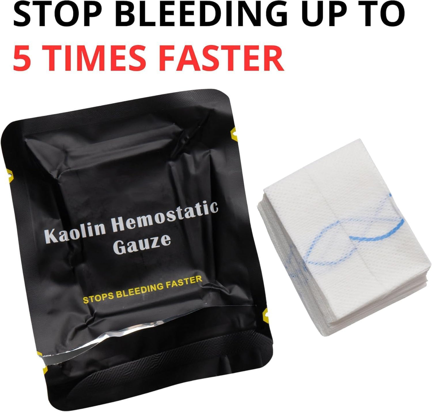 First Aid Advanced Quick Clotting Combat Gauze (Z-fold, 3" x 12.5 ft) - Fle