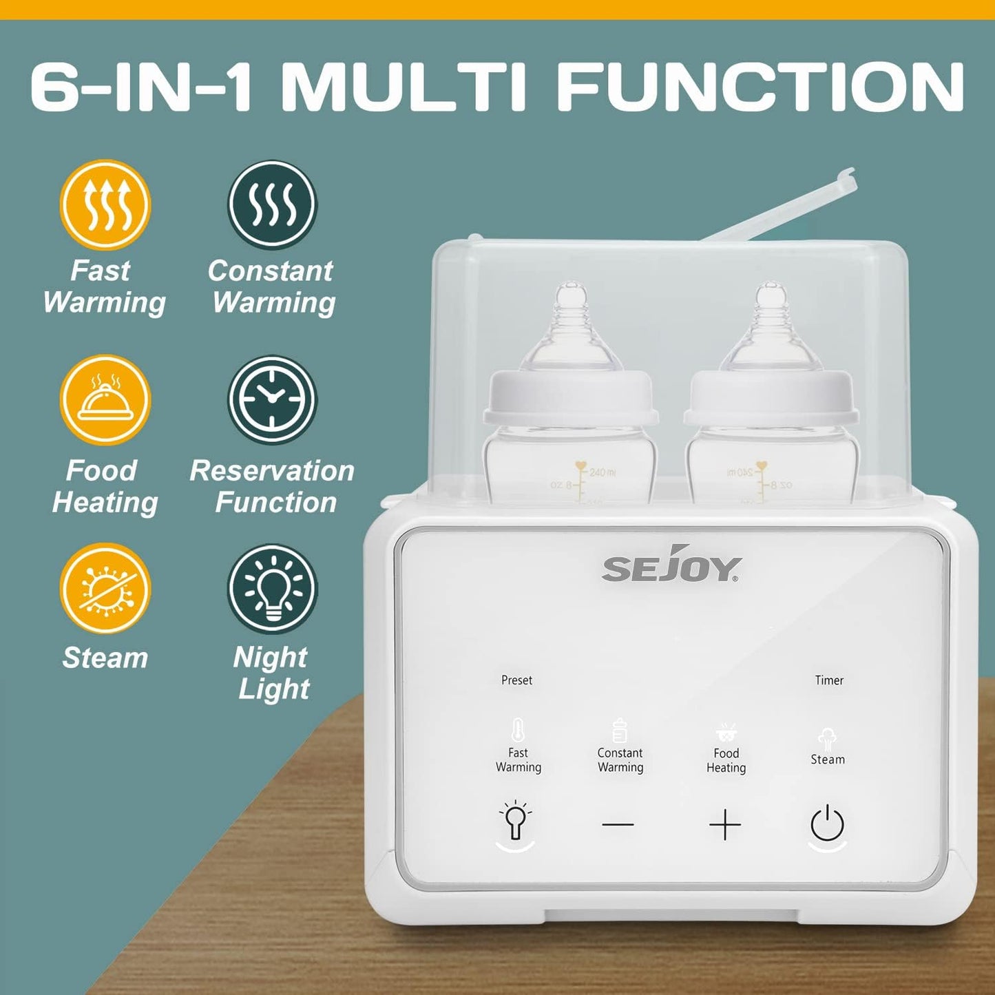 Sejoy Baby Bottle Sterilizer and Dryer Warmer Milk Heating Food Electric