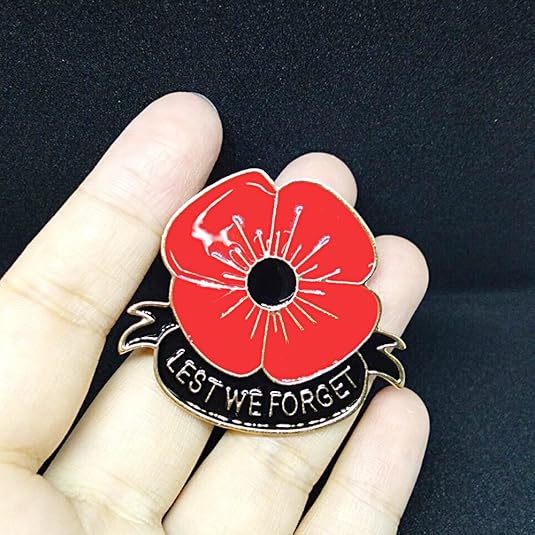 Veterans Day Remembrance Day Memorial Day Gift Poppy Brooch Pins Lest We Fo