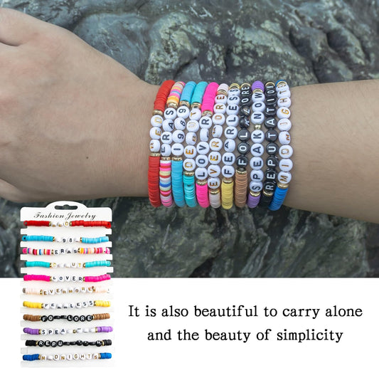 11Pcs TS Inspired Friendship Bracelets, Singer-Themed Bracelets for Taylor