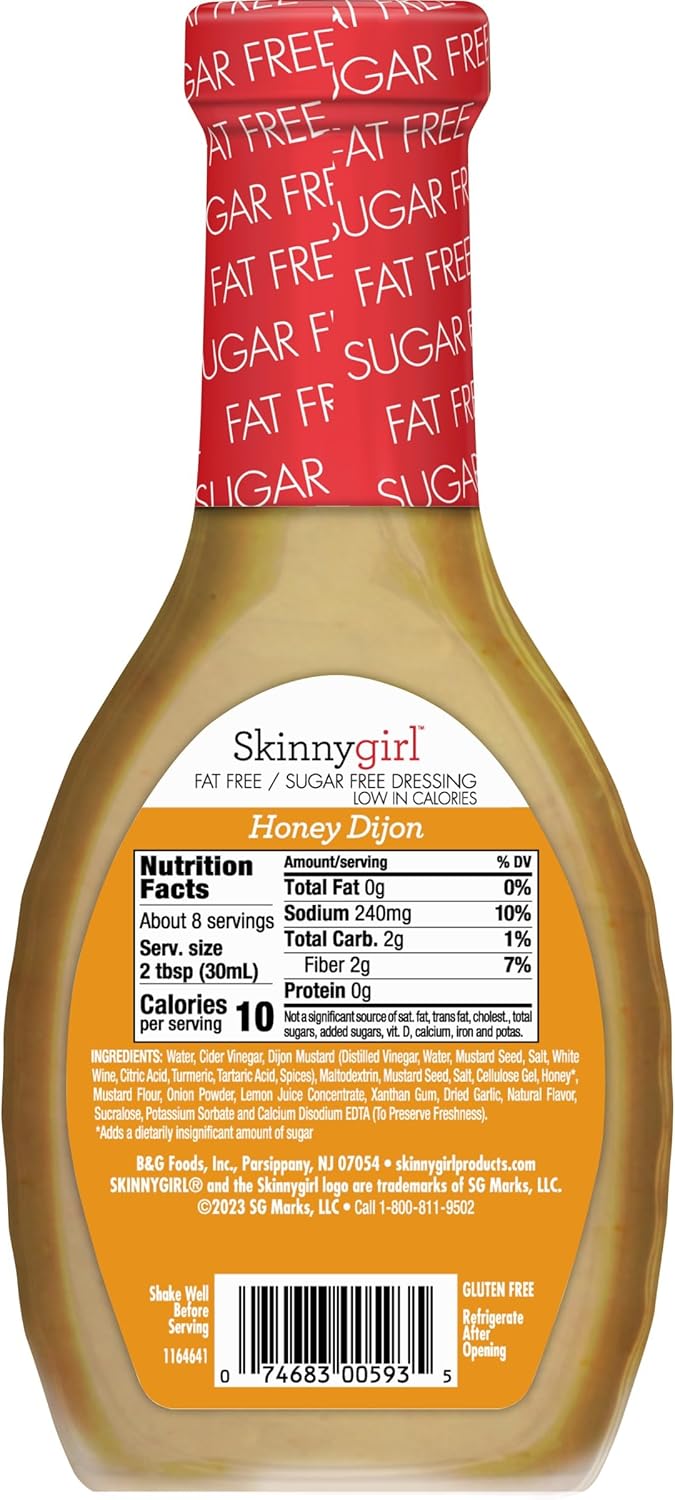 Skinnygirl Sugar Free Gluten Free Salad Dressing, Honey Dijon, 8 Ounce