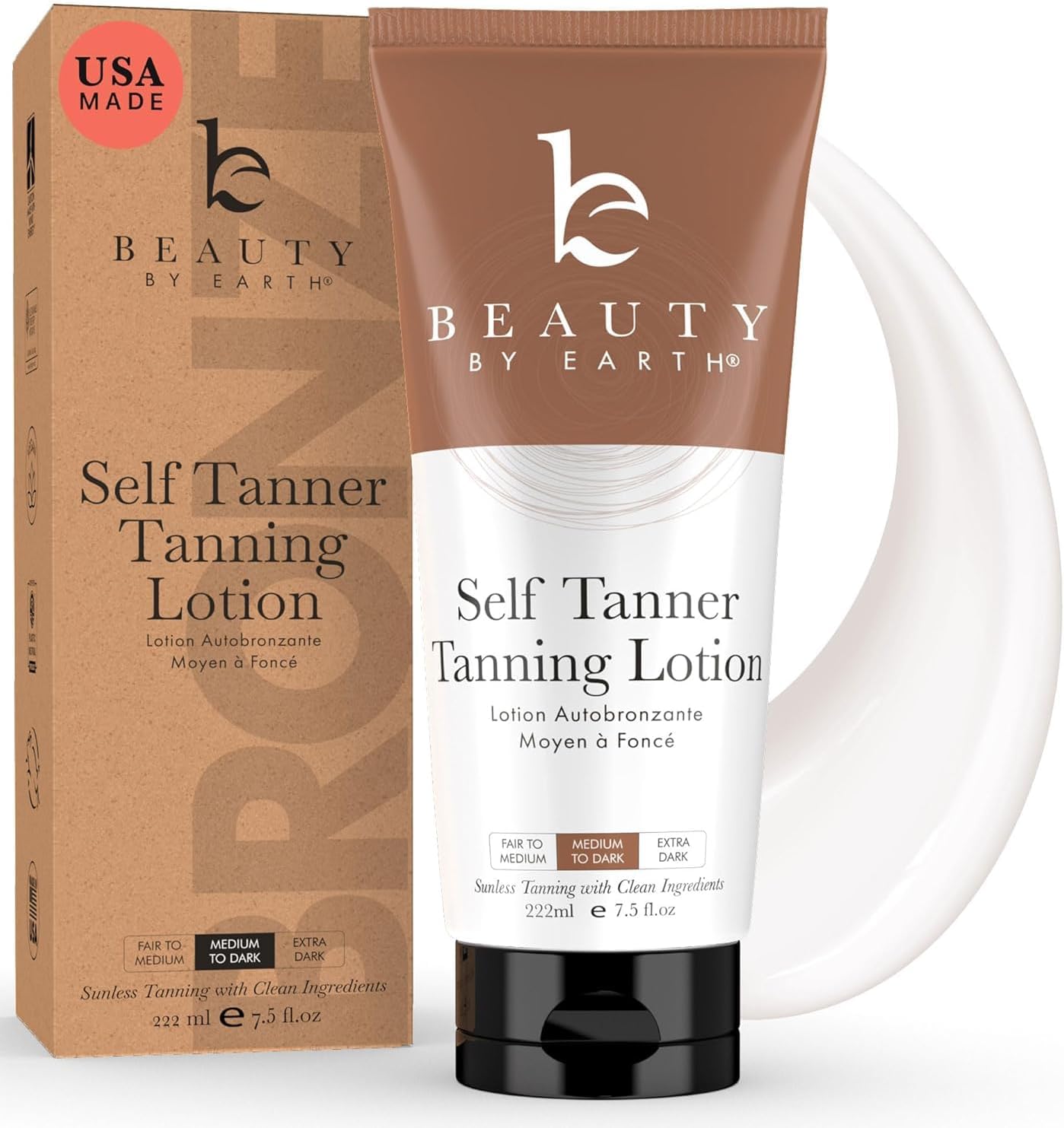 Self Tanner Tanning Lotion - USA Made with Natural & Organic Ingredients, S