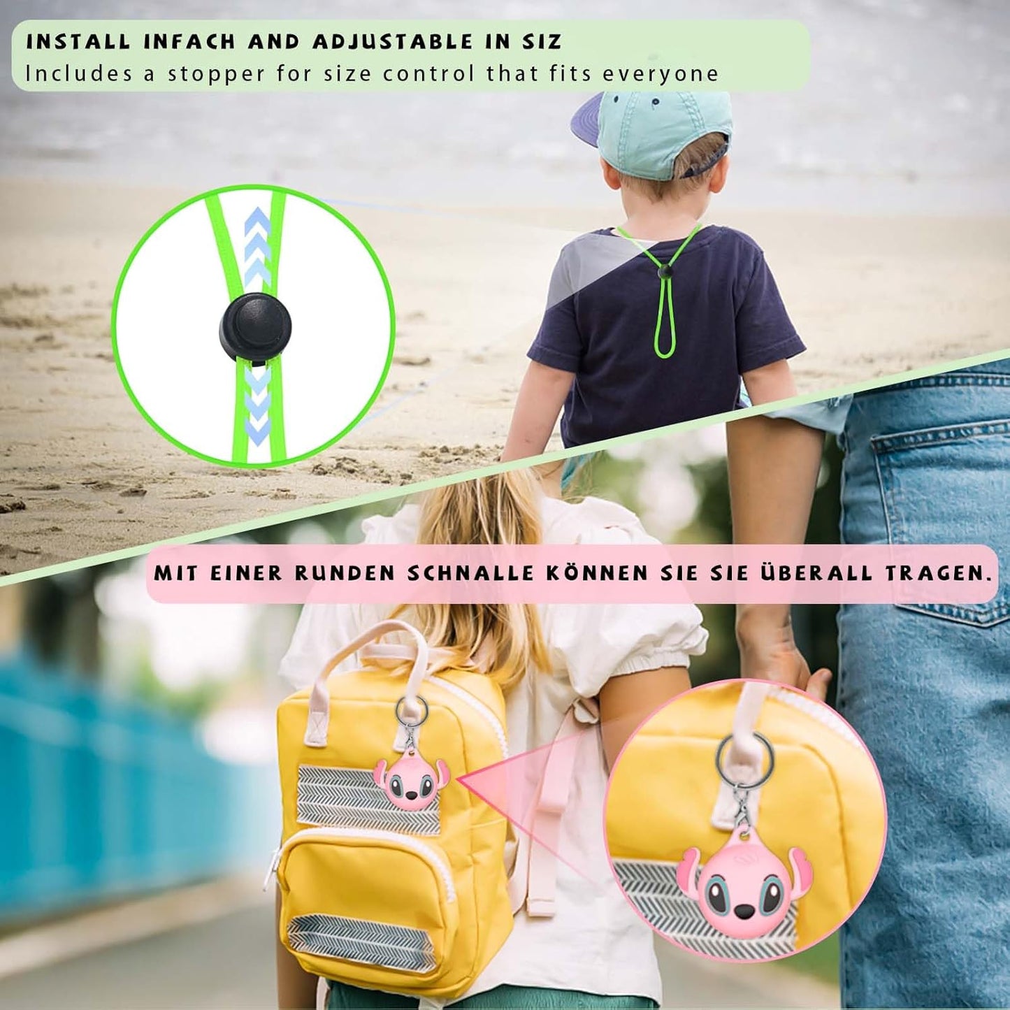 4Pack Waterproof Kids Air Tag Necklace Adjustable Hidden Holder