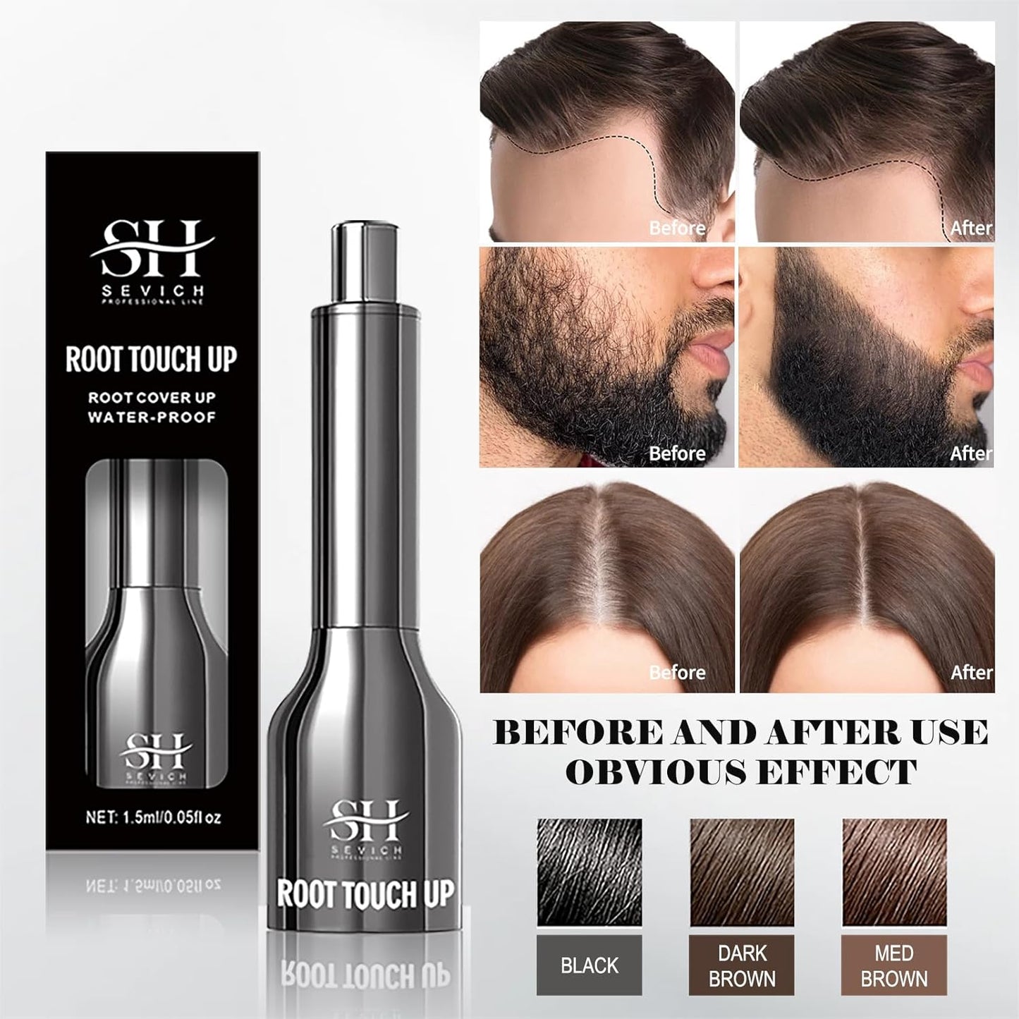 Sevich Hairline Powder & Brush 2 in 1, Instantly Conceals Hair Loss, All-in