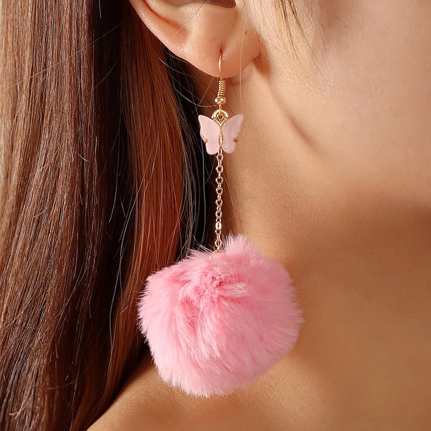 Pink Heart Earrings Love Snake Earrings Arylic Earrings Concert Outfit Gift