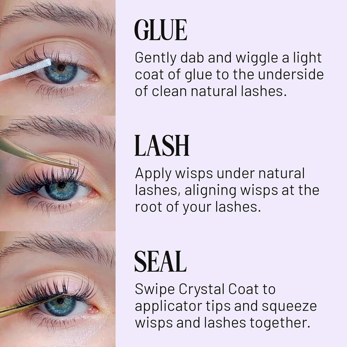 Lilac St - Lock-It-Bond (Clear) - Beginner Lash Cluster Glue - Precise Brush Tip Applicator - Strong Hold & Easy Removal - Waterproof - Sensitive Eyes Safe - Cruelty Free, Vegan, Women Founded
