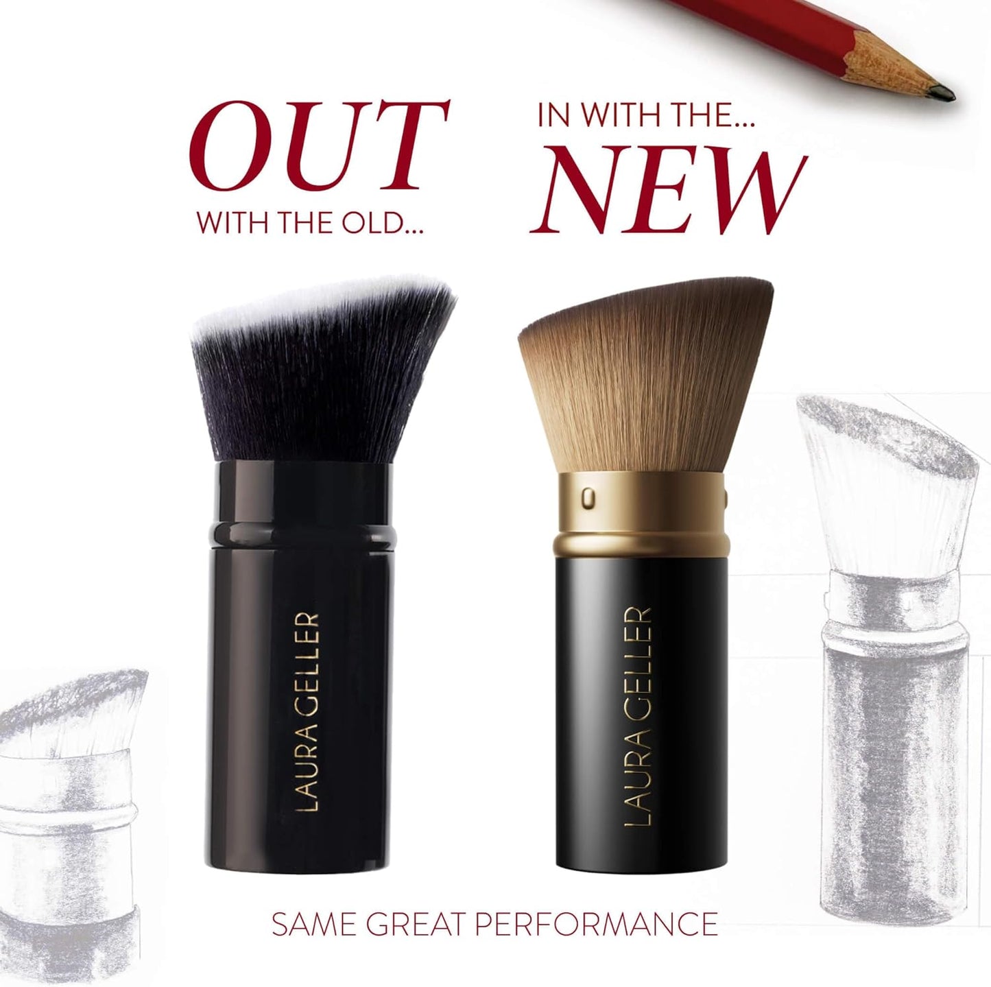 LAURA GELLER NEW YORK Retractable Black Kabuki Brush for Liquid,