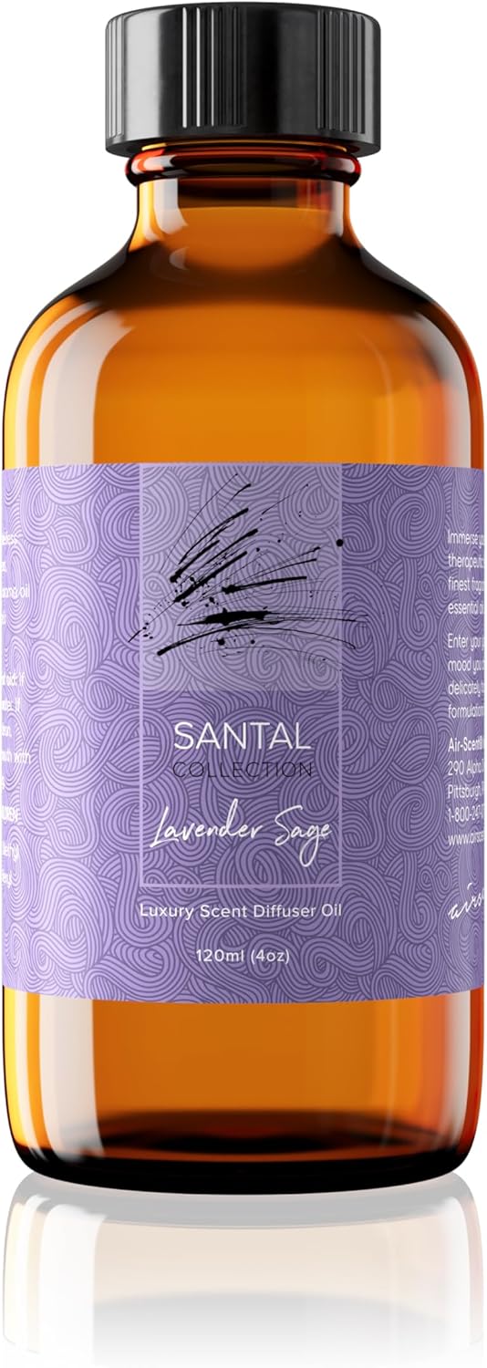 Santal Lavender Sage Diffuser Oil - AirScent Aroma and Lavender Essential O