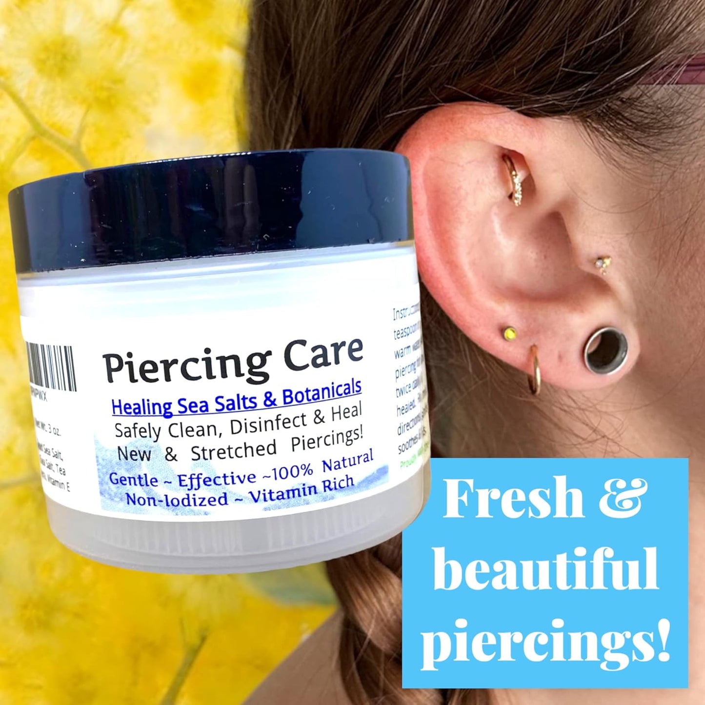 Urban ReLeaf Piercing Care - Healing Sea Salt & Botanical Afterca
