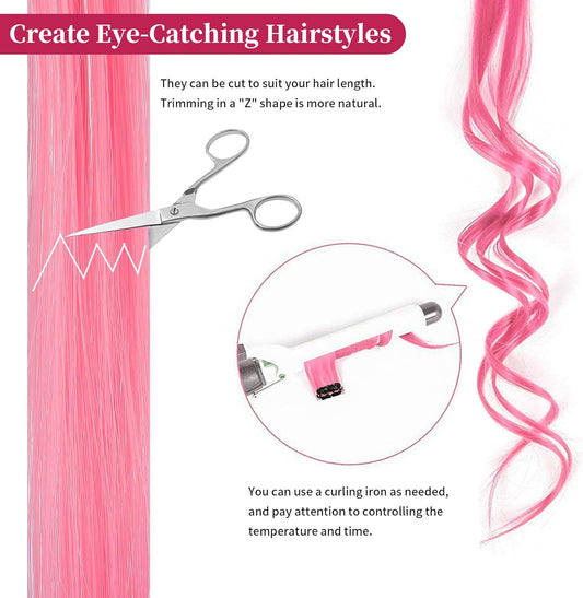 10 PCS Hair Extensions for Women, Clip in Hair Extensions Synthetic Straigh