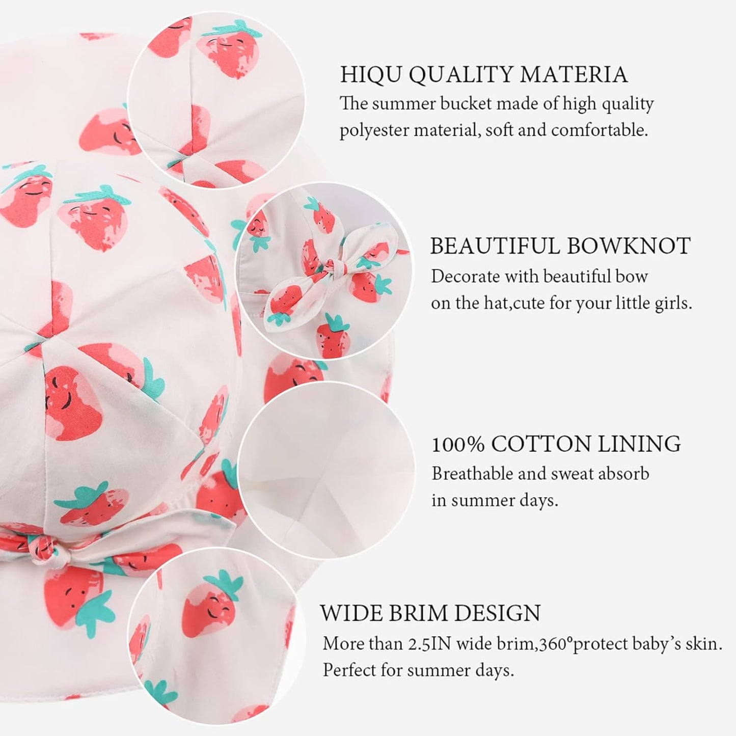 Zsedrut Bow Baby Girls Cotton Hat Summer Sun Cap Infant Toddler W