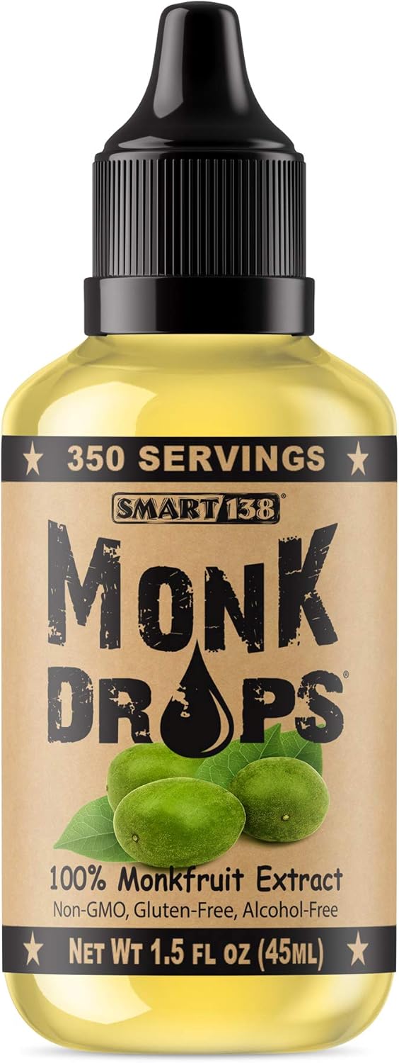 Monk Drops - 100% Monkfruit Liquid Sweetener, Zero Glycemic, Zero