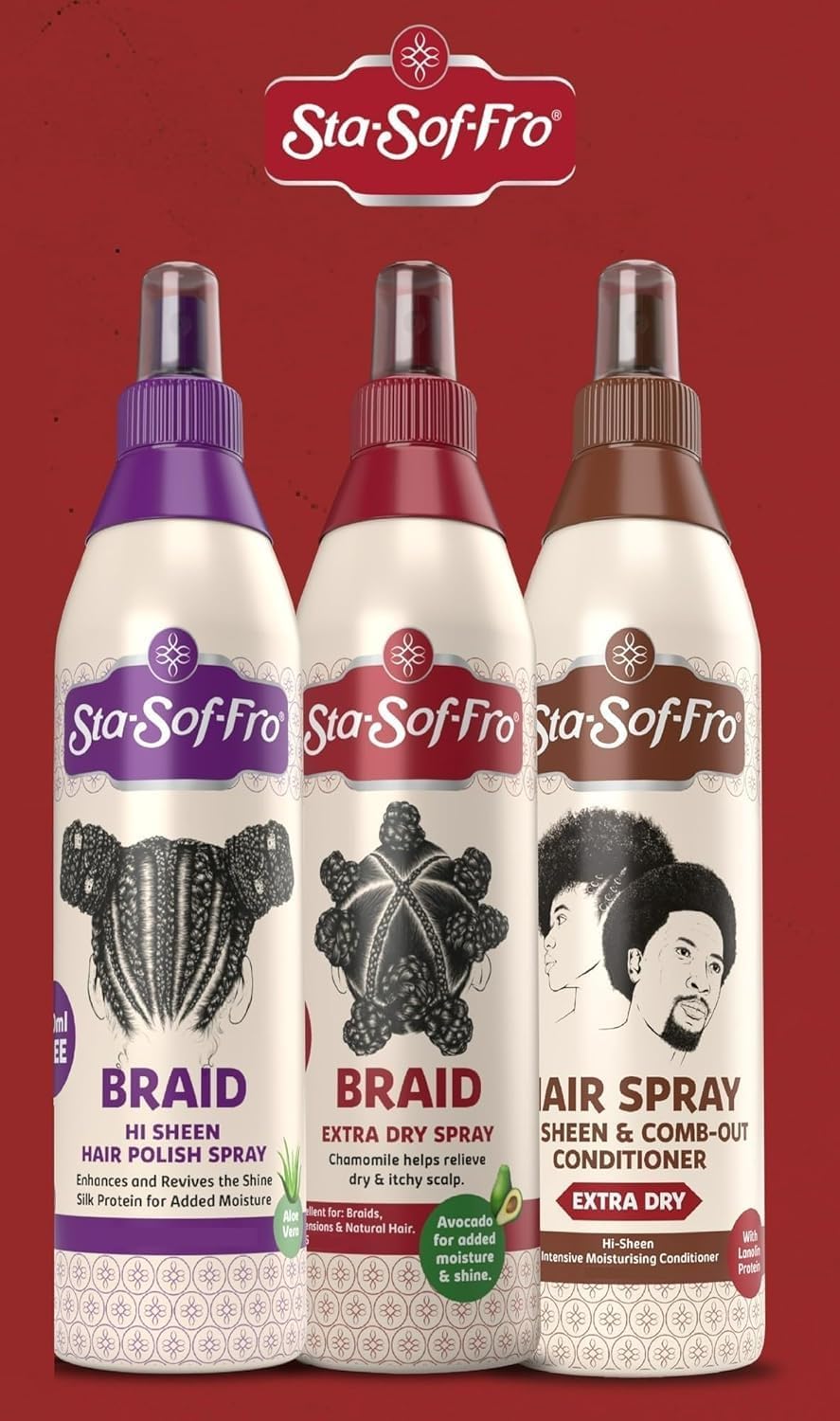 Sta-Sof-Fro Hair & Scalp Spray Comb Out Conditioner with Lanolin, Extra Dry