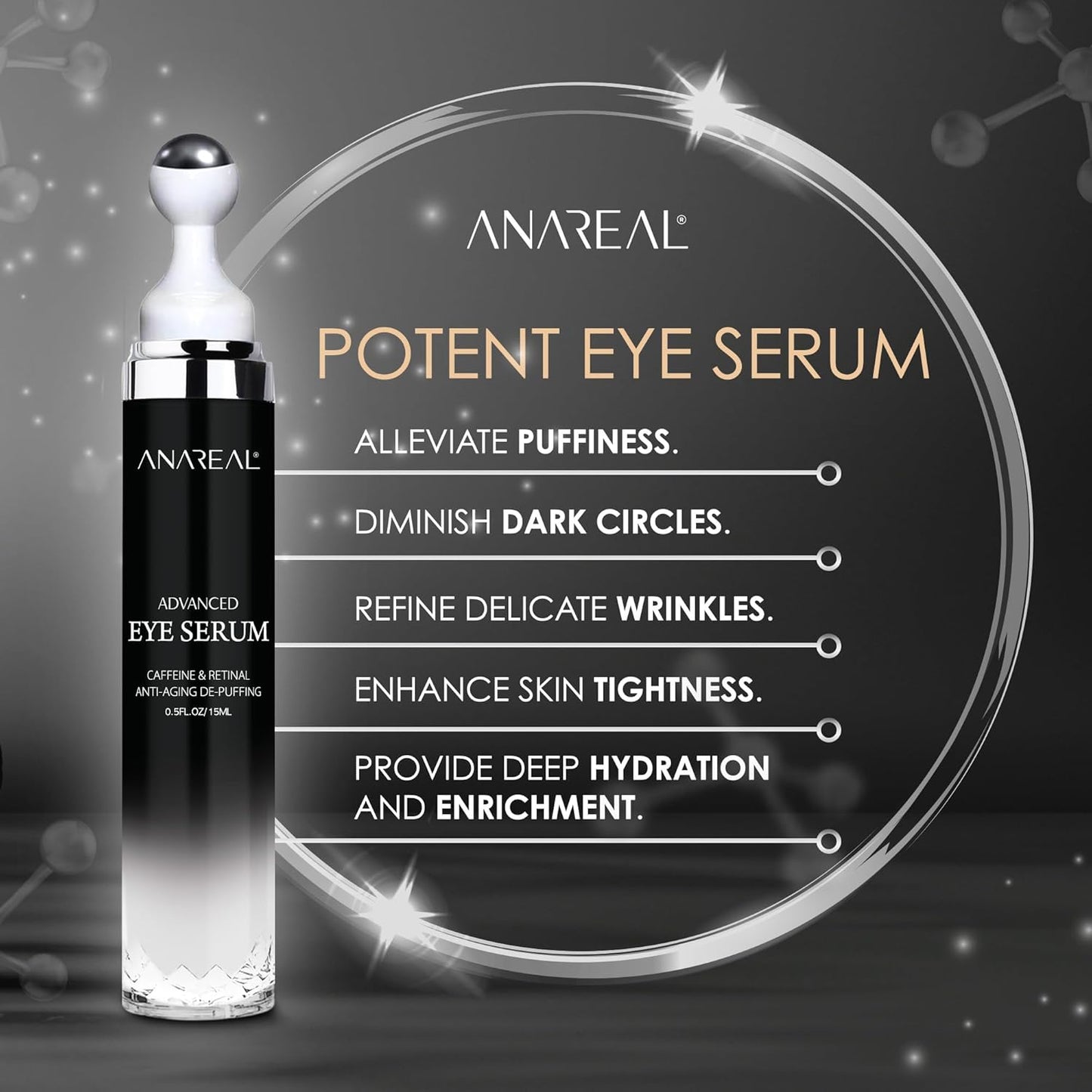 ANAREAL Eye Cream for Dark Circles, Dark Circles Under Eye Treatm