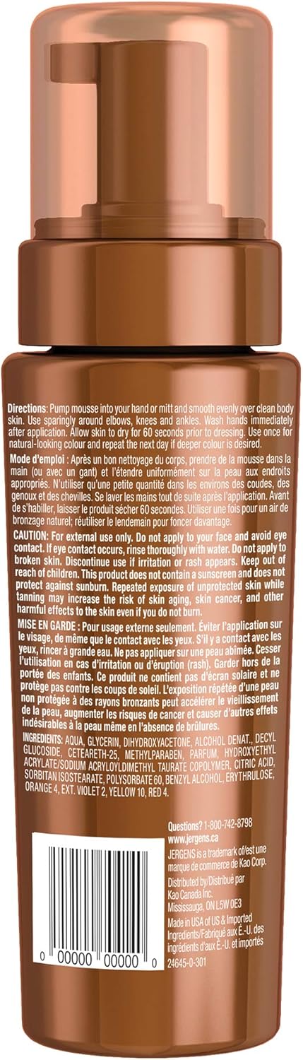 Jergens Natural Glow Instant Sun Sunless Tanning Mousse - Deep Br
