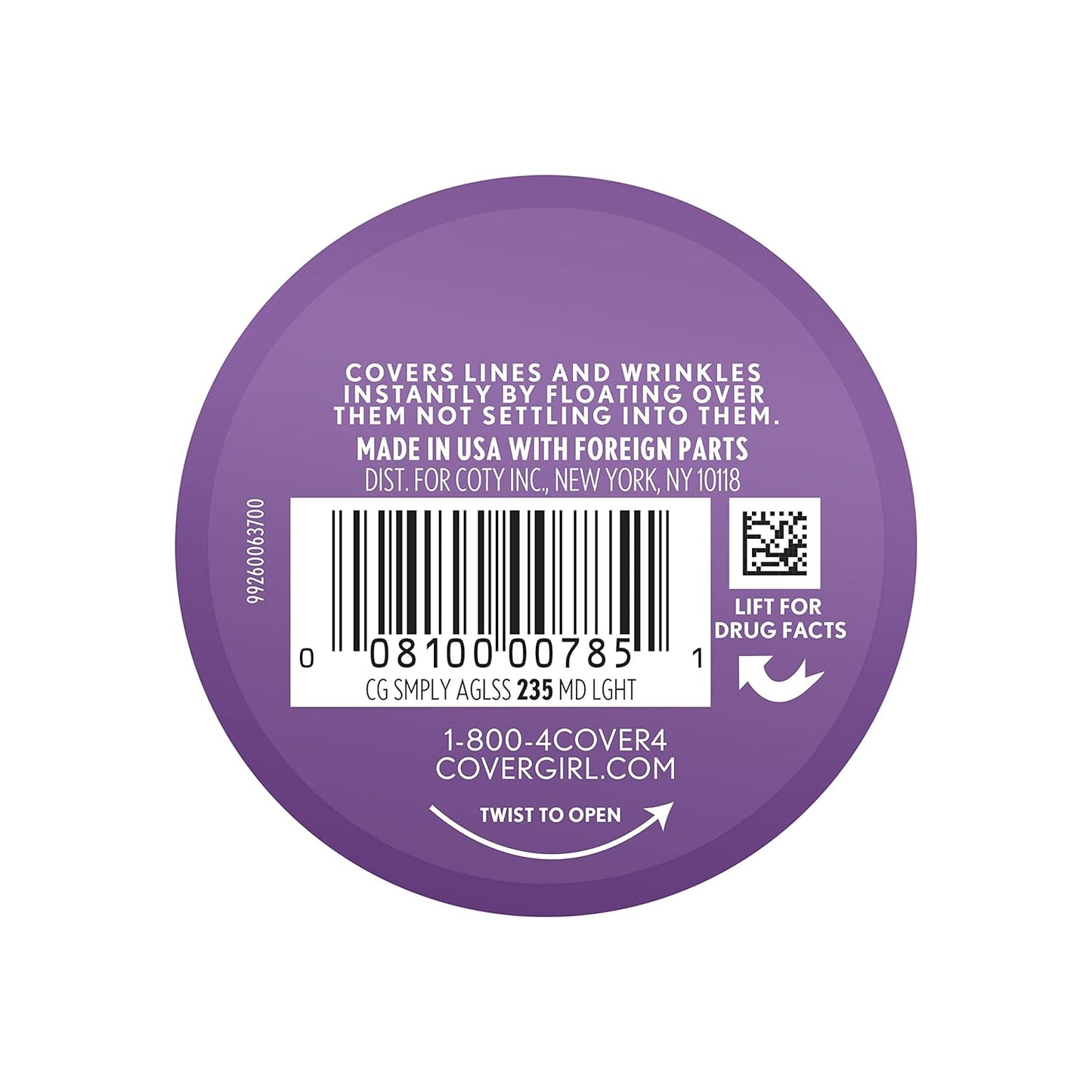 COVERGIRL Simply Ageless Instant Wrinkle Defying Foundation, SPF 28, Hyalur