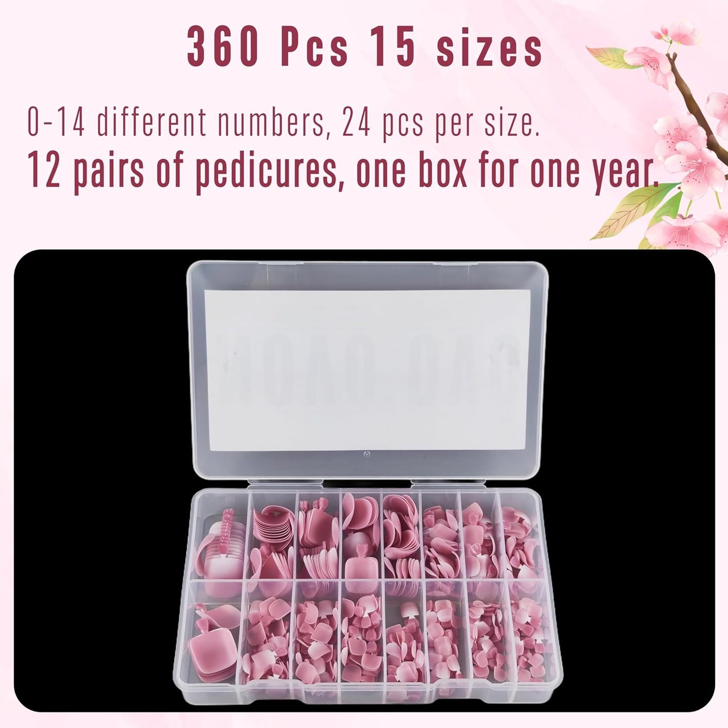 Fake Toe Nail Tips Press on, French Tip Soft Gel Toenail Extension, BERRY O