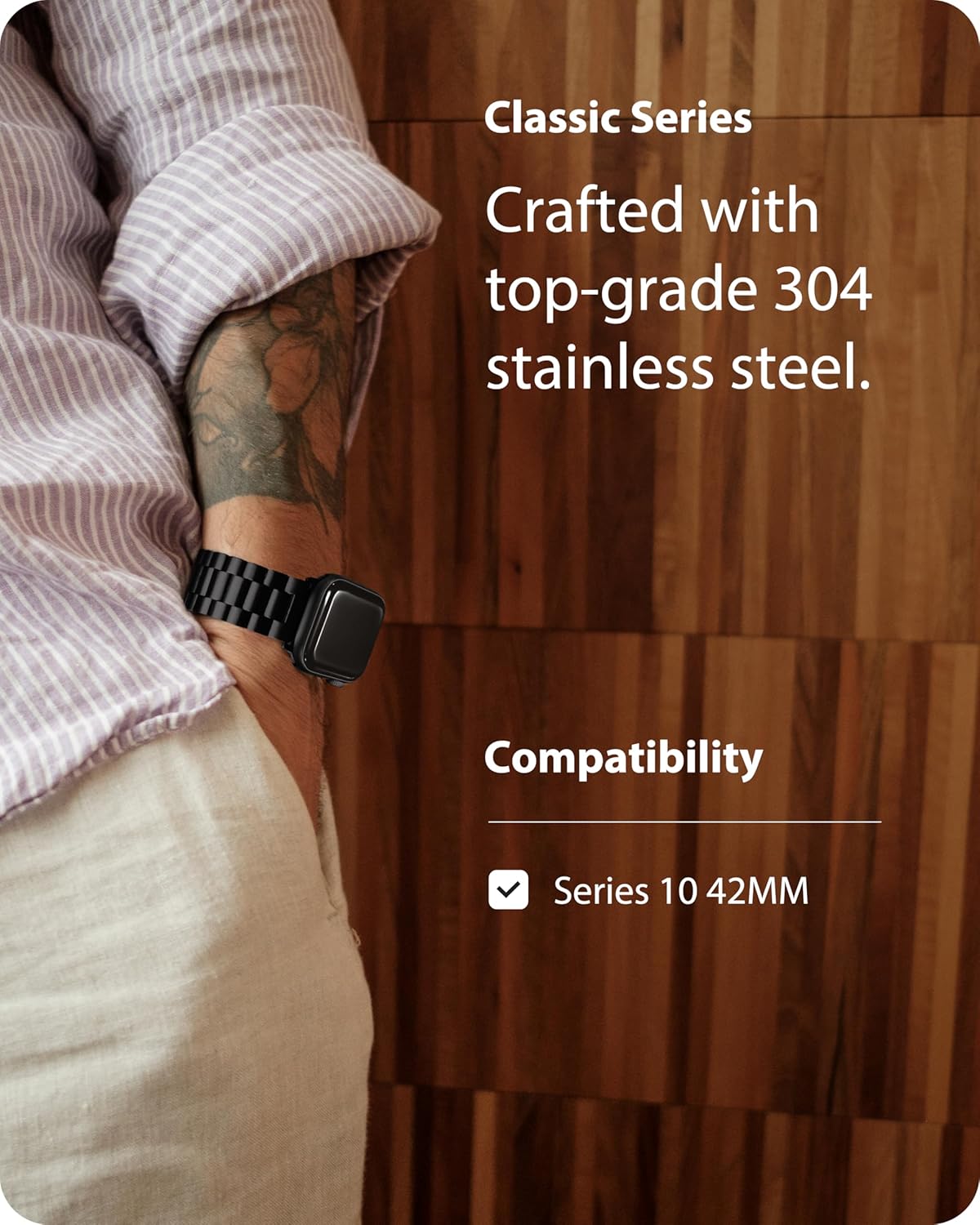 Fullmosa Compatible with Apple Watch Band Series 10 42mm, Stainle