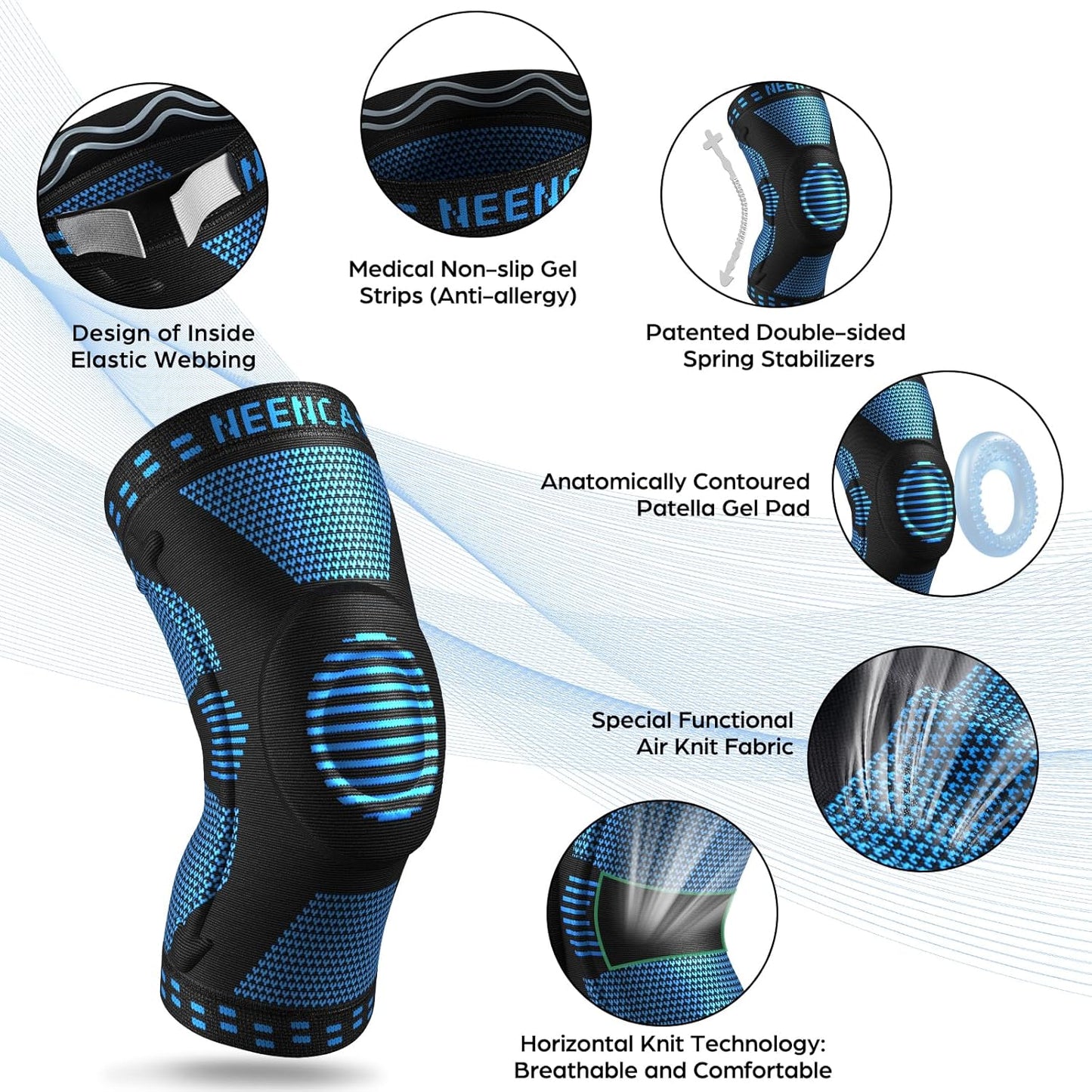 NEENCA Professional Knee Brace for Pain Relief, Medical Knee Supp
