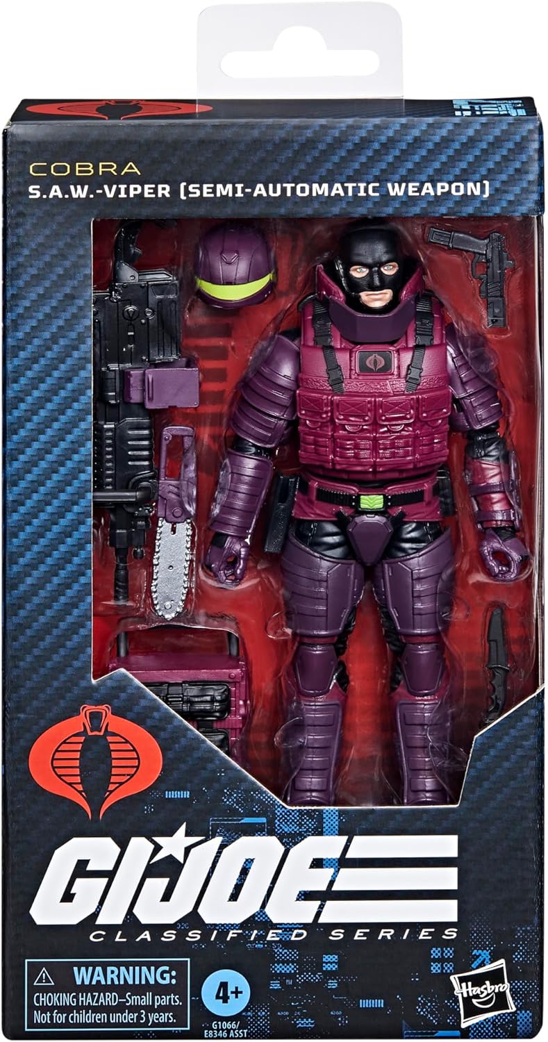 G.I. Joe G1066 Classified Series #147, S.A.W.-Viper (Semi-Automatic Weapon), Collectible 6 Inch Action Figure with 9 Accessories