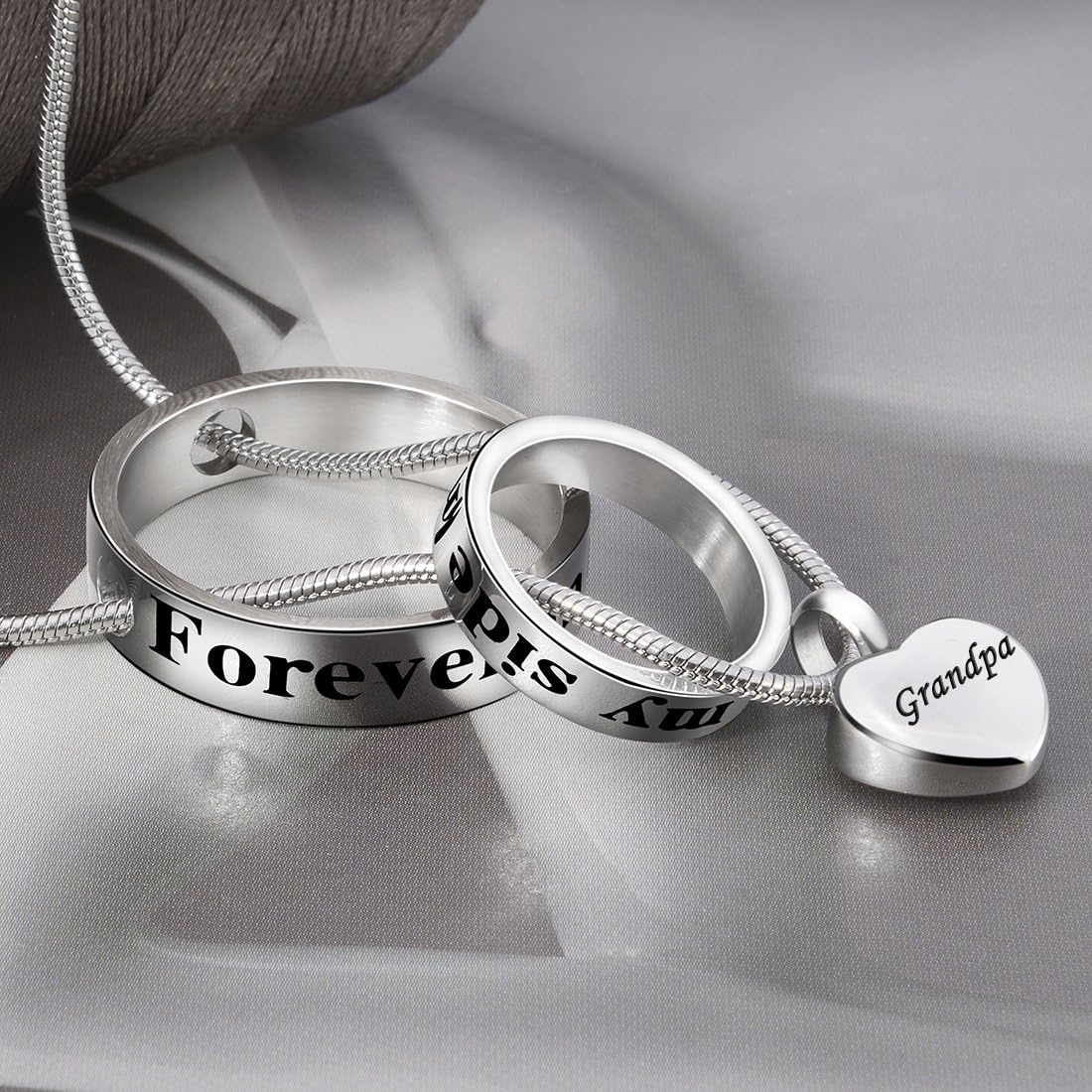 Cremation Jewelry No Longer By My Side, Forever In My Heart Carved Locket M