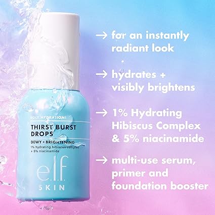 e.l.f. SKIN Holy Hydration! Thirst Burst Drops, Serum For A Radia