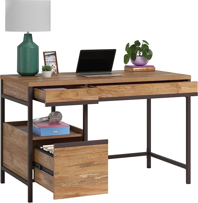 Sauder 431254 Manhattan Gate 47.48 in. Sindoori Mango Computer Desk with File Storage