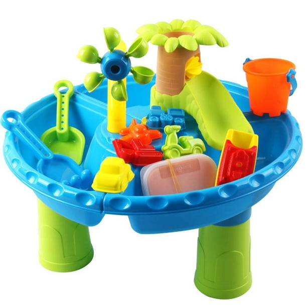 22 Pieces Sand Water Table Outdoor for Kids Sand Beach Table Toys for Kids Children Rain Showers Activity Table Sandbox Toy Sensory Table