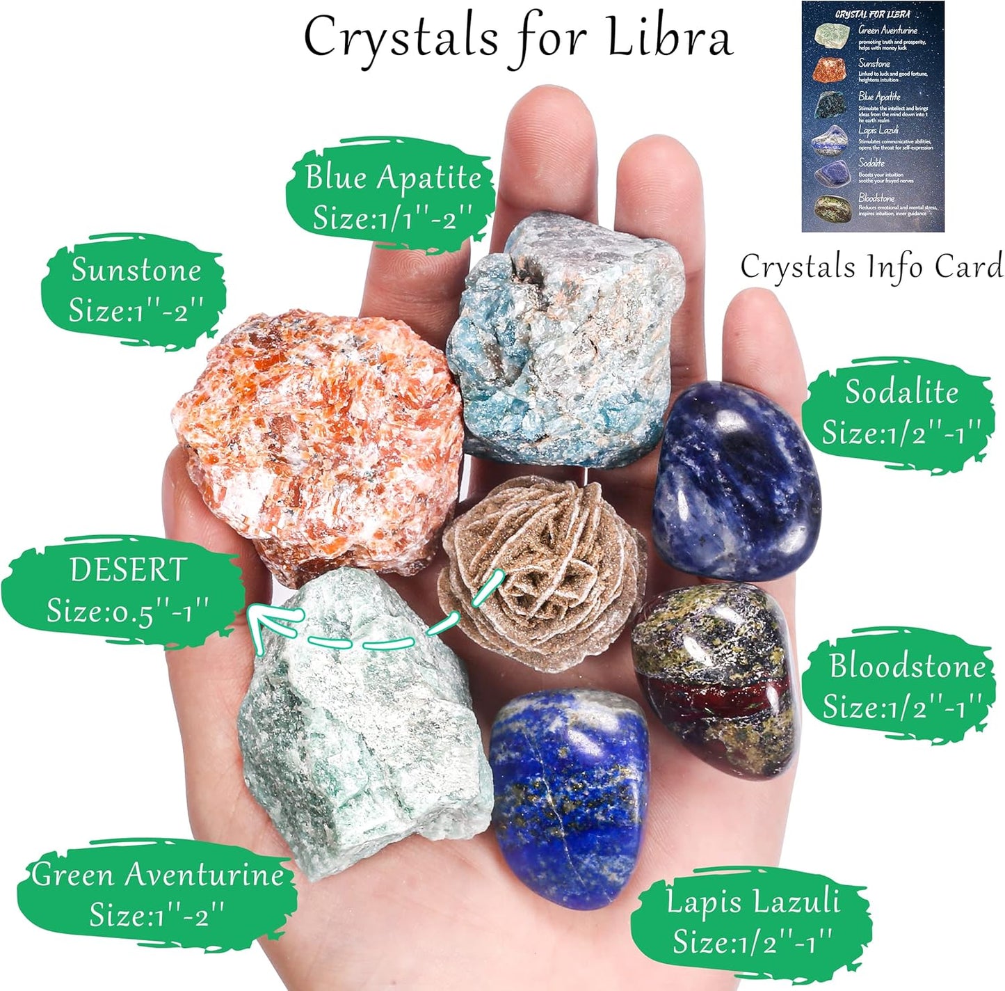 QianCannaor Libra Healing Crystals Gift Set, Birthstones Crystals and Heali